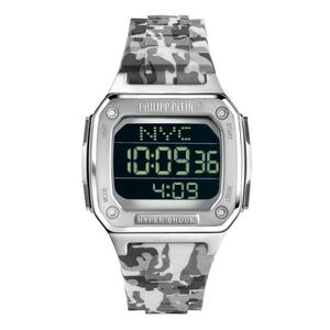Philipp Plein Unisex Uhr Digital Quarz HYPER SHOCK silber PWHAA1522 Silikon 