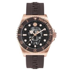 Philipp Plein Herren Uhr Analog Quarz THE $KULL DIVER PWOAA0322 Silikon