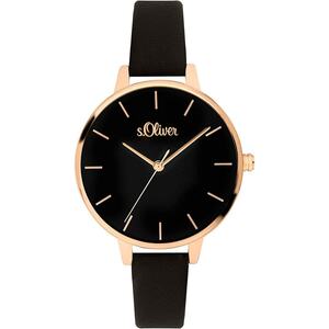 s.Oliver Damen Uhr Armbanduhr Leder SO-3660-LQ