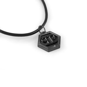 Philipp Plein Herren Kette Halskette Anh�nger Edelstahl IP Gun HEXAGON PJ7AA09NU