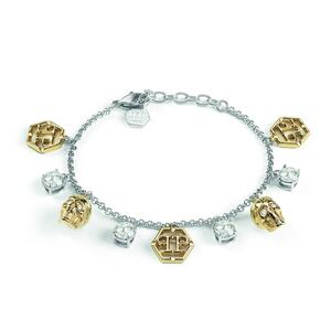 Philipp Plein Damen Armband Armkette Edelstahl Bicolor 3D SKULL PJ3AA11BU