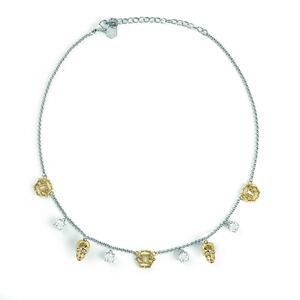 Philipp Plein Damen Kette Halskette Edelstahl Bicolor 3D SKULL PJ3AA12NU