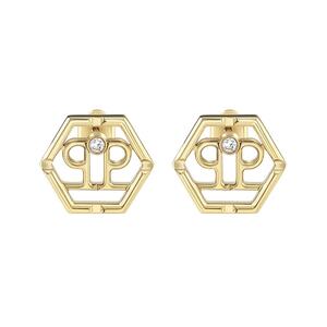 Philipp Plein Damen Ohrringe Ohrstecker Edelstahl IP Gold HEXAGON PJ2AA06EU