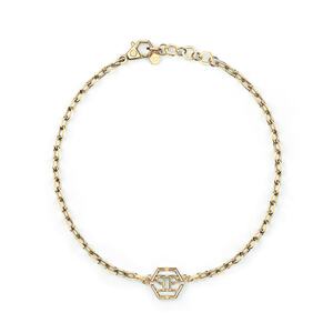 Philipp Plein Damen Kette Halskette Edelstahl IP Gold HEXAGON PJ2AA08NU