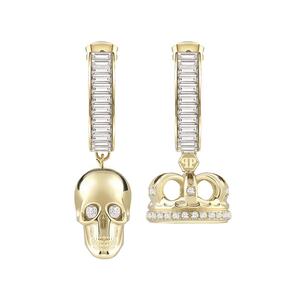 Philipp Plein Damen Ohrringe Creolen Edelstahl IP Gold SKULL CROWN PJ4AA02EU