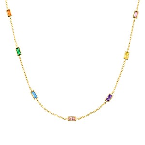 s.Oliver Jewel Damen Kette Halskette Silber 925 goldfarben Zirkonia 2035501