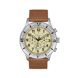s.Oliver Herren Uhr Armbanduhr Chronograph Textil 2033500
