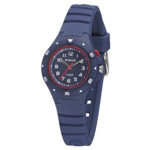 SINAR Jugenduhr Armbanduhr Analog Quarz Unisex Silikonband XB-19-2 dunkelblau