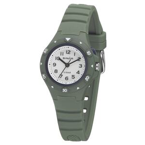 SINAR Jugenduhr Armbanduhr Analog Quarz Unisex Silikonband XB-19-3 olivgr�n