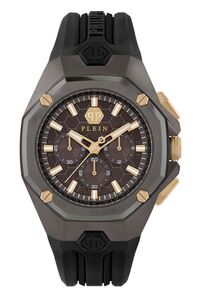 Philipp Plein Herren Uhr Analog Quarz Chrono OCTAGON PWTBA0323 Silikon