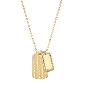 s.Oliver Jewel Damen Kette Halskette Edelstahl IP Gold Dog-Tag 2036841