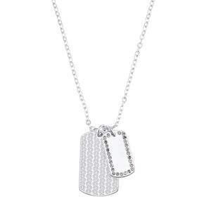 s.Oliver Jewel Damen Kette Halskette Edelstahl silber Dog-Tag 2036842