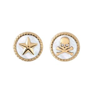 Philipp Plein Damen Ohrringe Ohrstecker Edelstahl IP Gold PLEIN MINI LOGO PJ2EA07EU