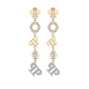 Philipp Plein Damen Ohrringe Ohrh�nger Edelstahl IP Gold PP ELEMENTS PJ4EA05EU