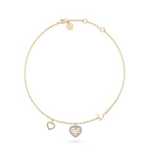 Philipp Plein Damen Kette Halskette Edelstahl Gold PLEIN ROCKED HEART PJZEA05NU