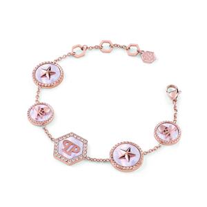 Philipp Plein Damen Armband Armkette Edelstahl Rose PLEIN MINI LOGO PJ2EA15BU