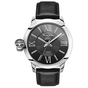 THOMAS SABO Herren Uhr Armbanduhr REBEL WITH KARMA WA0297-218-203-46 MM Leder
