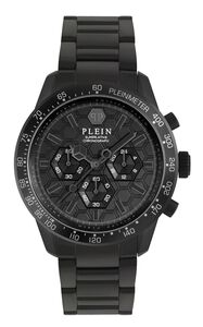 Philipp Plein Herren Uhr Analog Chronograph Quarz PLEINMETER PWPYA0624 Edelstahl