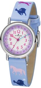 ATRIUM Kinder-Armbanduhr Analog Quarz M�dchen Leder A47-12 blau