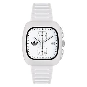 Adidas Unisex Uhr RETRO WAVE TWO CHRONO Silikon wei AOSY24532