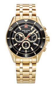 Swiss Alpine Military Herren Uhr Analog Quarz Chronograph 7034.9117SAM Edelstahl