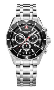 Swiss Alpine Military Herren Uhr Analog Quarz Chronograph 7034.9137SAM Edelstahl