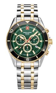 Swiss Alpine Military Herren Uhr Analog Quarz Chronograph 7034.9148SAM Edelstahl