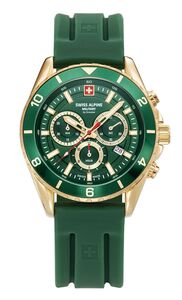 Swiss Alpine Military Herren Uhr Analog Quarz Chronograph 7034.9814SAM Silikon