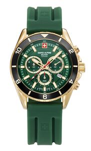 Swiss Alpine Military Herren Uhr Analog Quarz Chronograph 7034.9818SAM Silikon