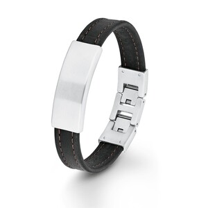 s.Oliver Jewel Herren Armband Edelstahl Leder 2012583