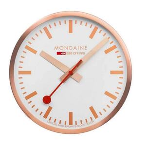 Mondaine Wanduhr A995.CLOCK.17SBK ros�goldene Bahnhofsuhr 40 cm Aluminium