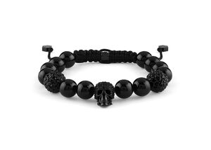 Philipp Plein Herren Armband Textil Edelstahl IP Black PLEIN ELITE  PJNEA12BU