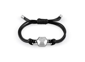 Philipp Plein Herren Armband Textil Edelstahl silber PLEIN EDGE PJPEA02BU