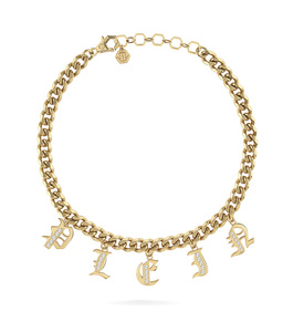 Philipp Plein Damen Kette Halskette Edelstahl IP Gold LETTERING PJ1AA20NU