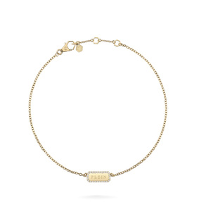 Philipp Plein Damen Kette Halskette Edelstahl IP Gold PLEIN TAG PJQEA10NU