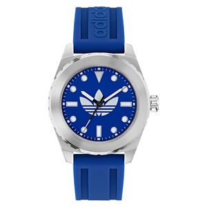 Adidas Herren Uhr Edelstahl Silikon blau AOSY25020