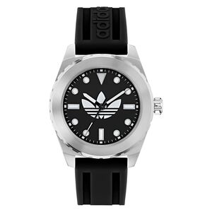 Adidas Herren Uhr Edelstahl Silikon schwarz AOSY25021