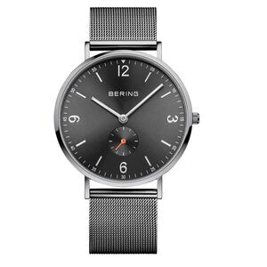 Bering Herren Uhr Armbanduhr Classic Small Second Grau - 14040-377 Edelstahl