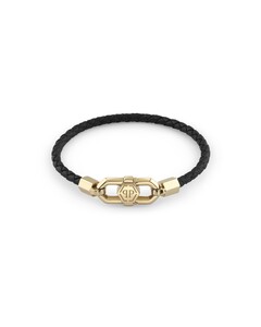 Philipp Plein Herren Armband Edelstahl gold Leder PLEIN EDGE PJPEA25BS