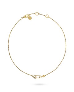 Philipp Plein Damen Kette Halskette Edelstahl IP Gold PLEIN SAFETY PIN PJKGA07NU