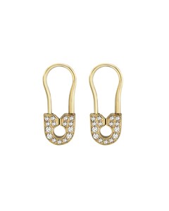 Philipp Plein Damen Ohrringe Edelstahl IP Gold PLEIN SAFETY PIN PJKGA05EU