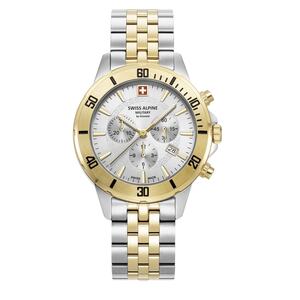 Swiss Alpine Military Herren Uhr Analog Quarz Chronograph 7024.9142SAM Edelstahl