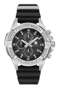 Philipp Plein Herren Uhr Analog Quarz THE $KULL CHRONO PWWFA0125 Silikon