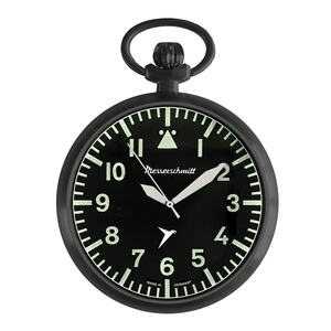Aristo Messerschmitt ME-TAU-4 Taschenuhr im Fliegeruhren-Stil mit Kette 
