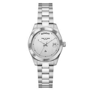 rag & bone Damen Analog Quarz Uhr Armbanduhr Lex Day Date RBL250000 Edelstahl