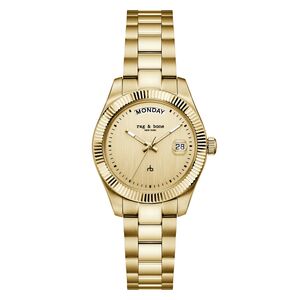 rag & bone Damen Analog Quarz Uhr Armbanduhr Lex Day Date RBL250001 Edelstahl