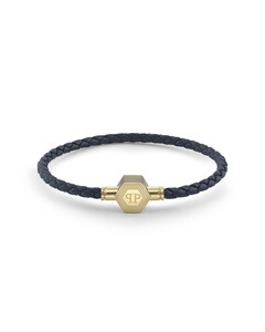 Philipp Plein Herren Armband Leder Edelstahl gold PLEIN ENIGMA L PJ6GA03BL