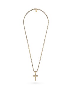 Philipp Plein Herren Kette Halskette Edelstahl gold PLEIN CRUCIFIX PJ5GA03NU