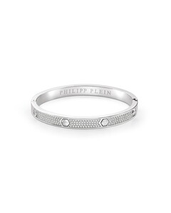 Philipp Plein Unisex Armband Armreif Edelstahl Silber PLEIN CUFF M PJ1EA32BM