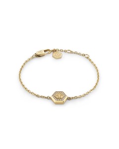 Philipp Plein Damen Armband Armkette Edelstahl IP Gold  PLEIN LEGACY PJREA21BU